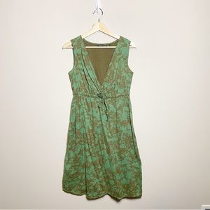 Eddie Bauer Green and Brown Sleeveless Dress